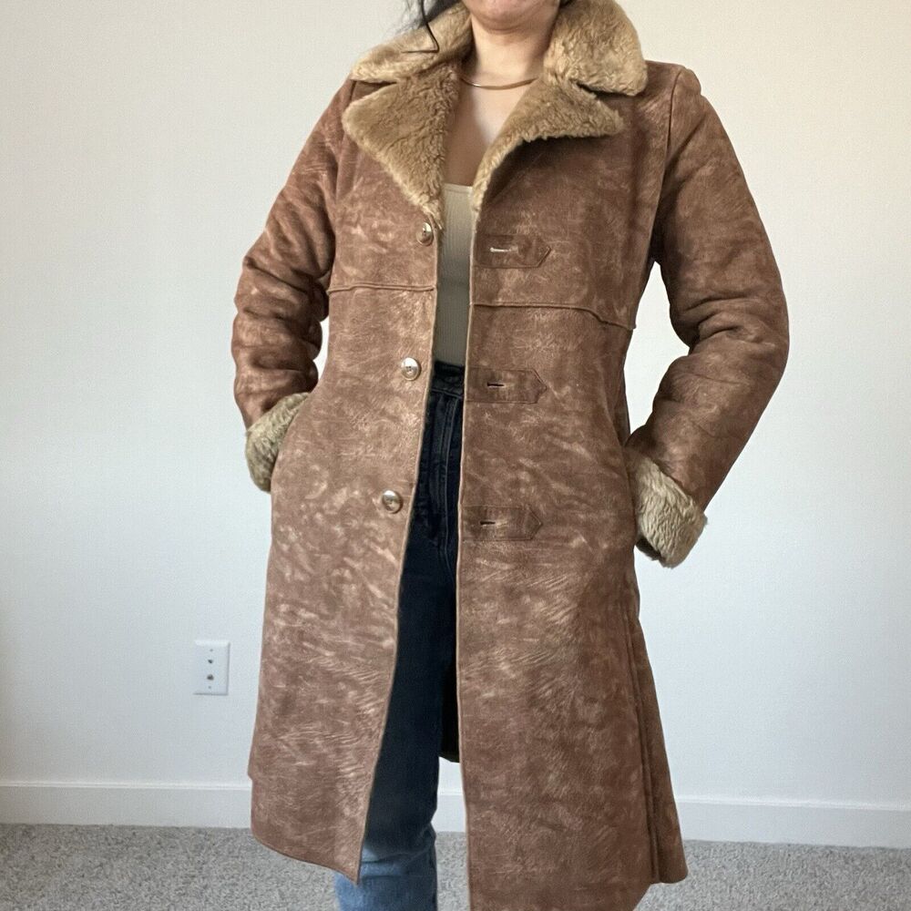 Westbound Brown Faux Fur Trimmed Coat